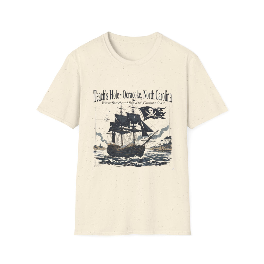 Teach's Hole Ocracoke, North Carolina T-Shirt — Blackbeard Pirate Ship Coastal Souvenir