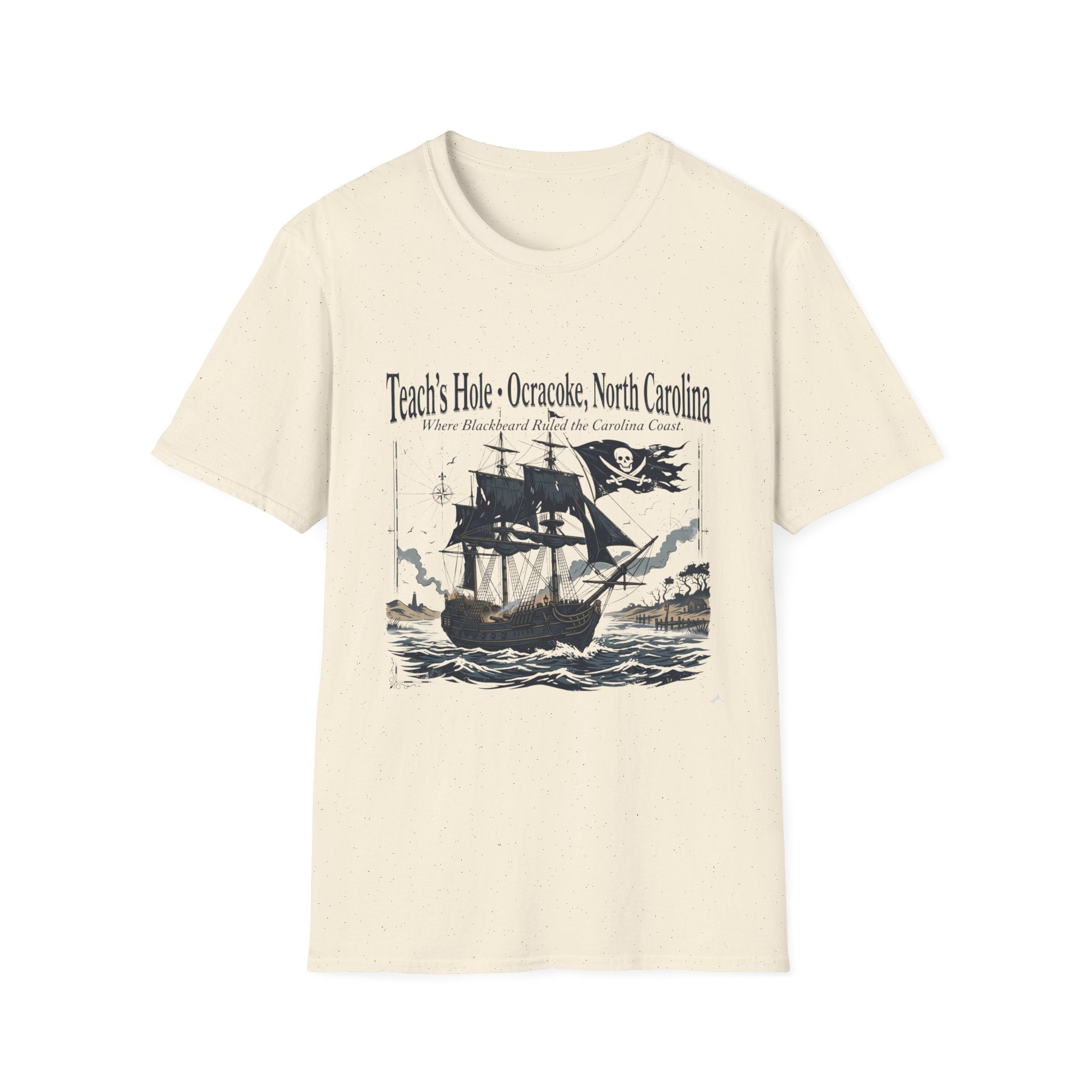 Teach's Hole Ocracoke, North Carolina T-Shirt — Blackbeard Pirate Ship Coastal Souvenir