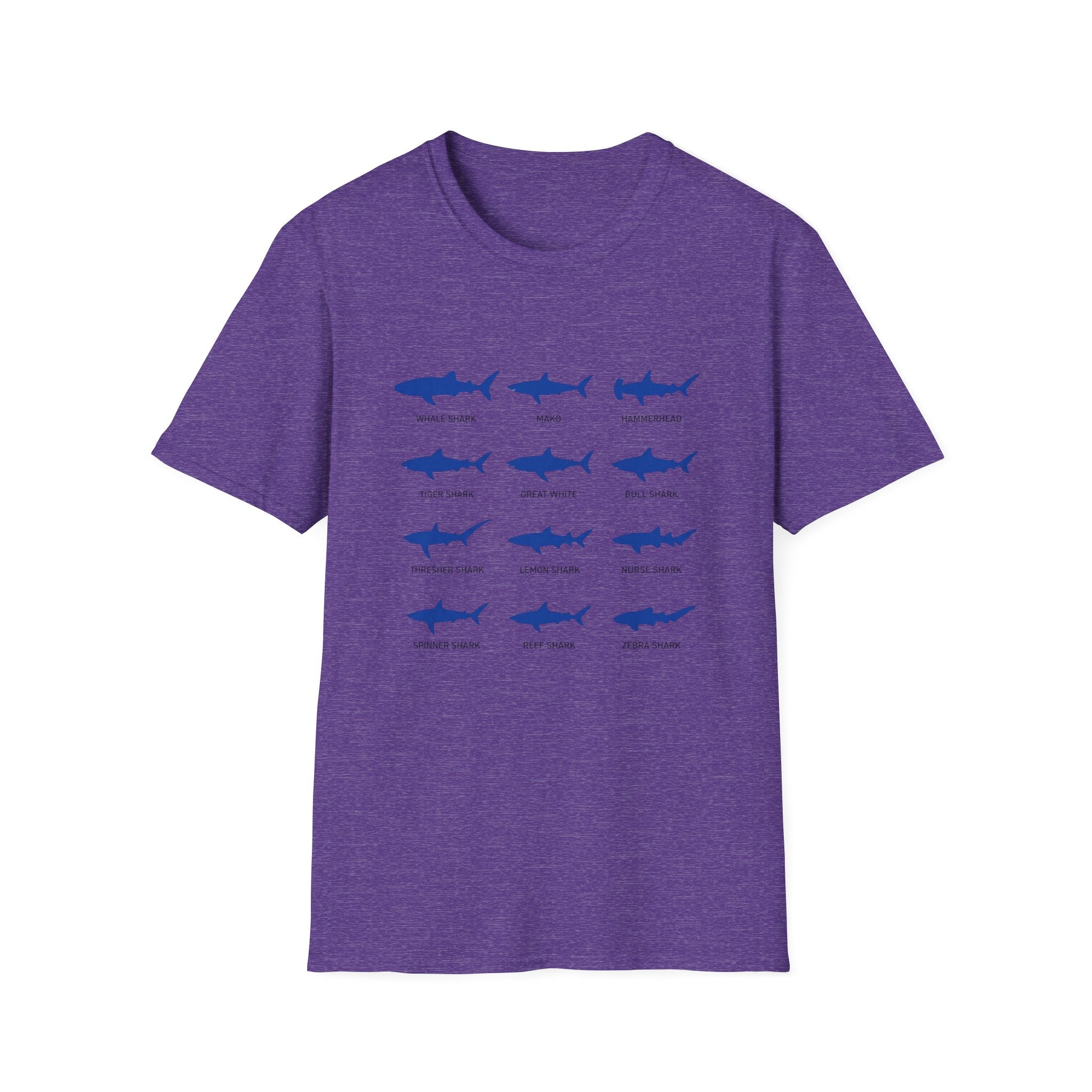 Shark Species Chart T-Shirt – Illustrated Blue Sharks Tee