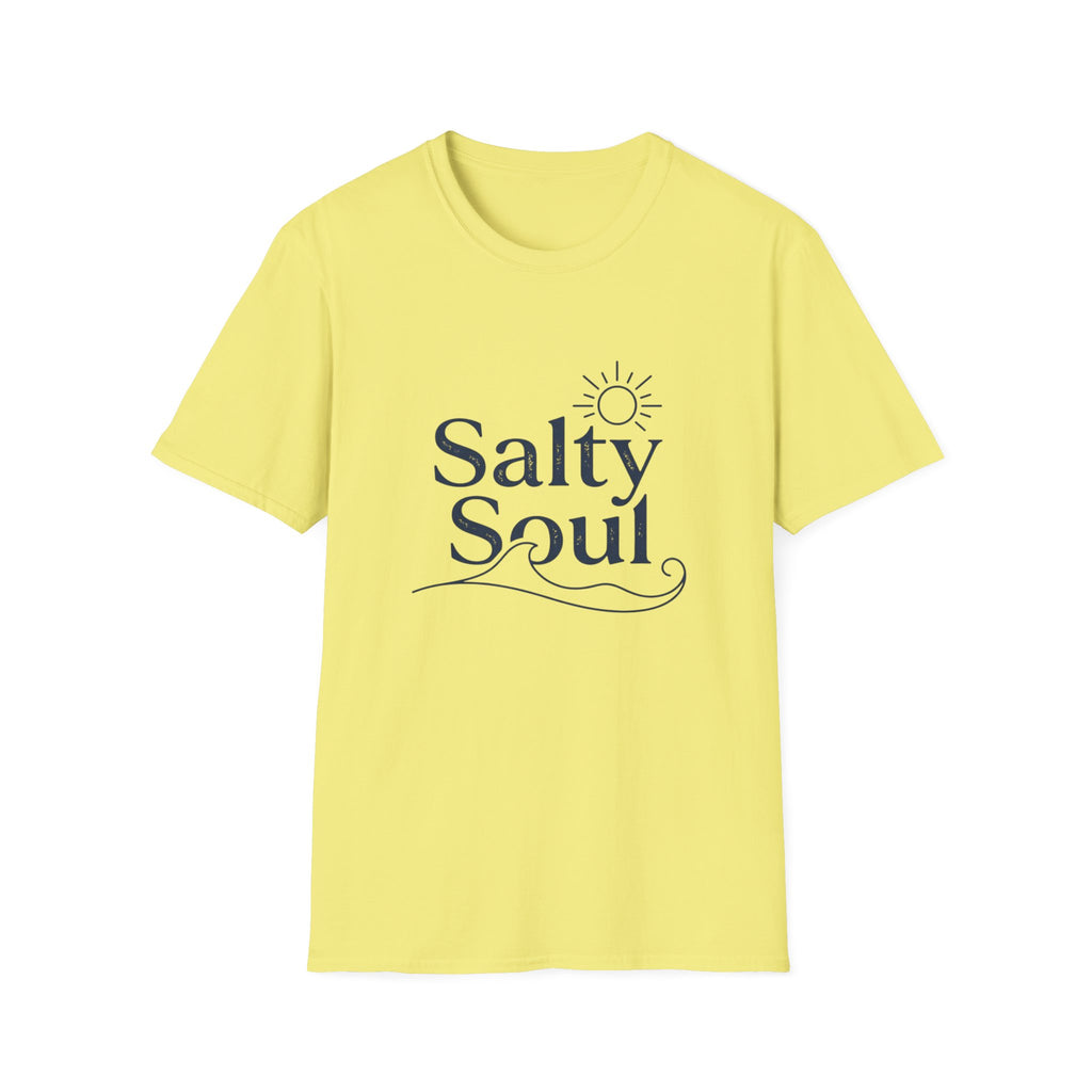 Salty Soul Beach T-Shirt — Nautical Sun & Wave Graphic Tee