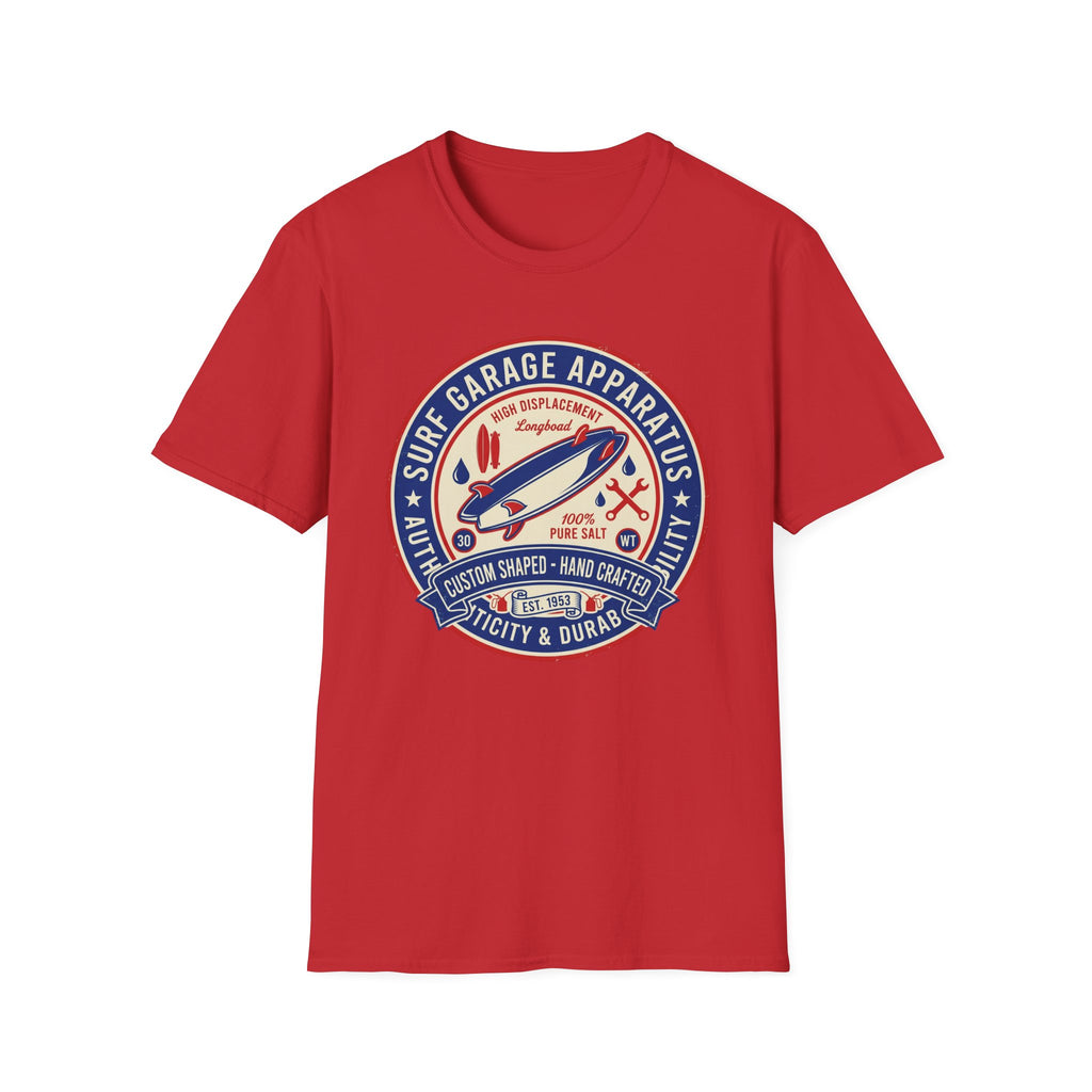 Garage Surf Apparel T-Shirt — Retro Surfboard Badge Design
