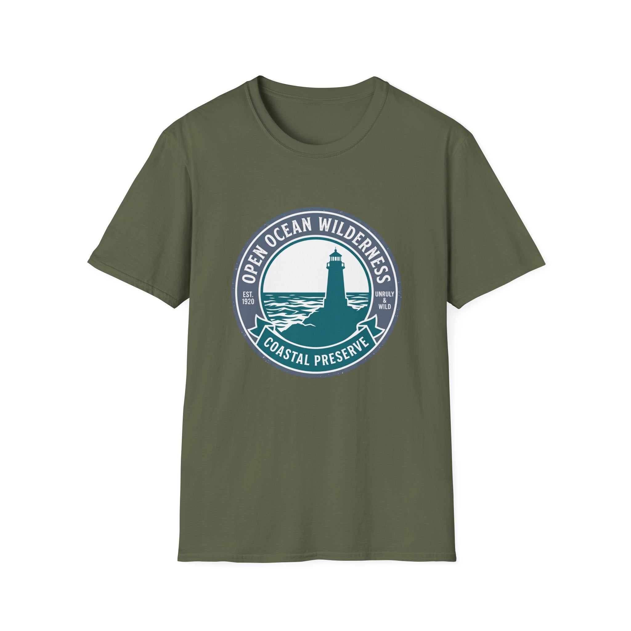 Coastal Preserve Lighthouse T-Shirt — Open Ocean Wilderness Graphic Tee