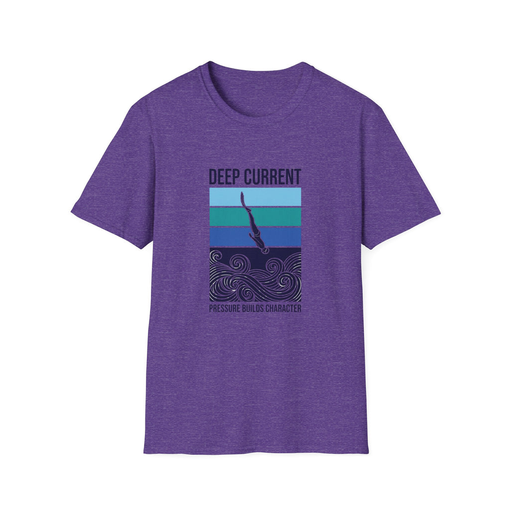 Deep Current Graphic T-Shirt — 'Pressure Builds Character' Ocean Diver Tee