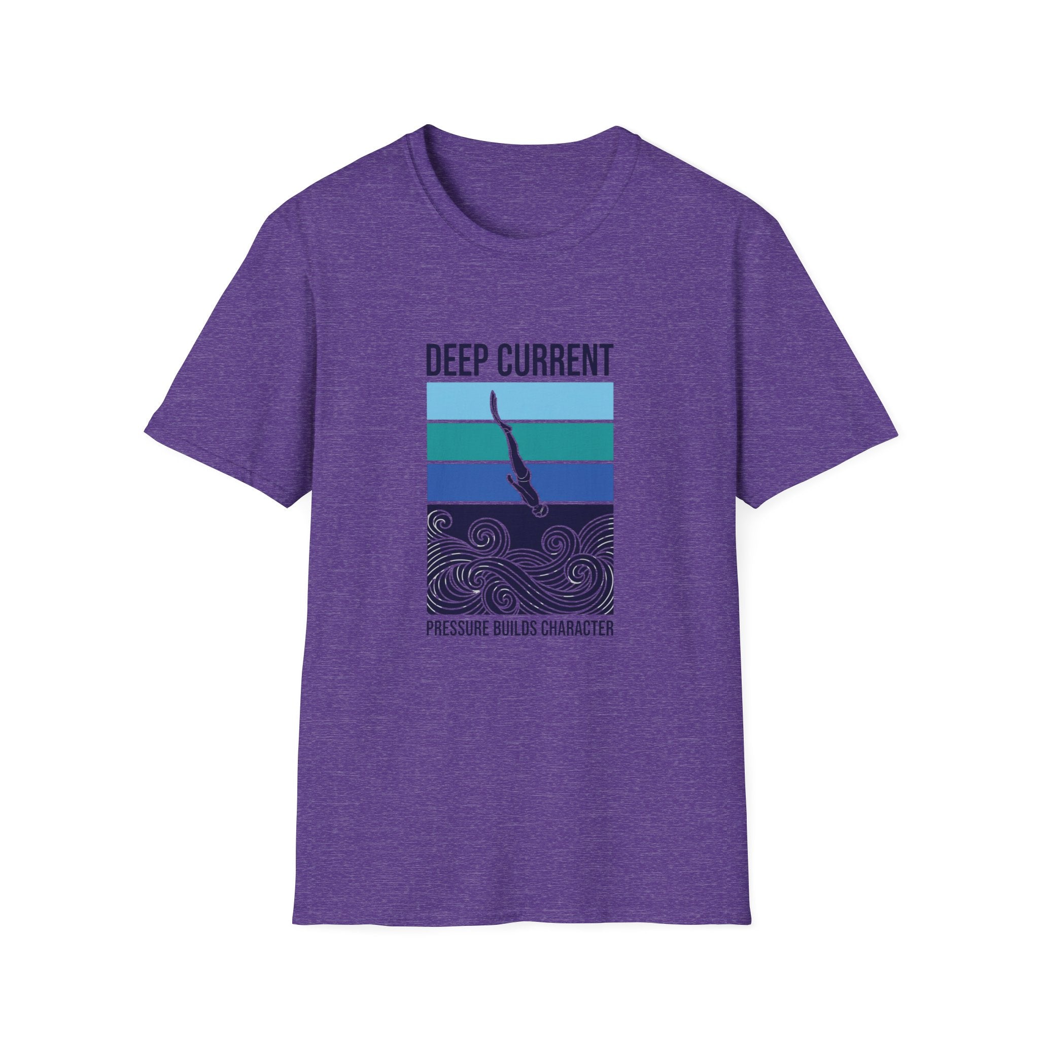 Deep Current Graphic T-Shirt — 'Pressure Builds Character' Ocean Diver Tee