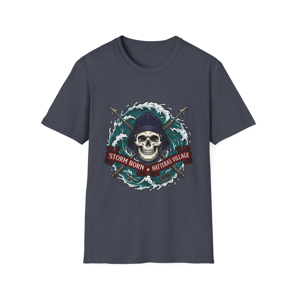 Skull Mariner T-Shirt — "Storm Born, Hatteras Village" Nautical Graphic Tee