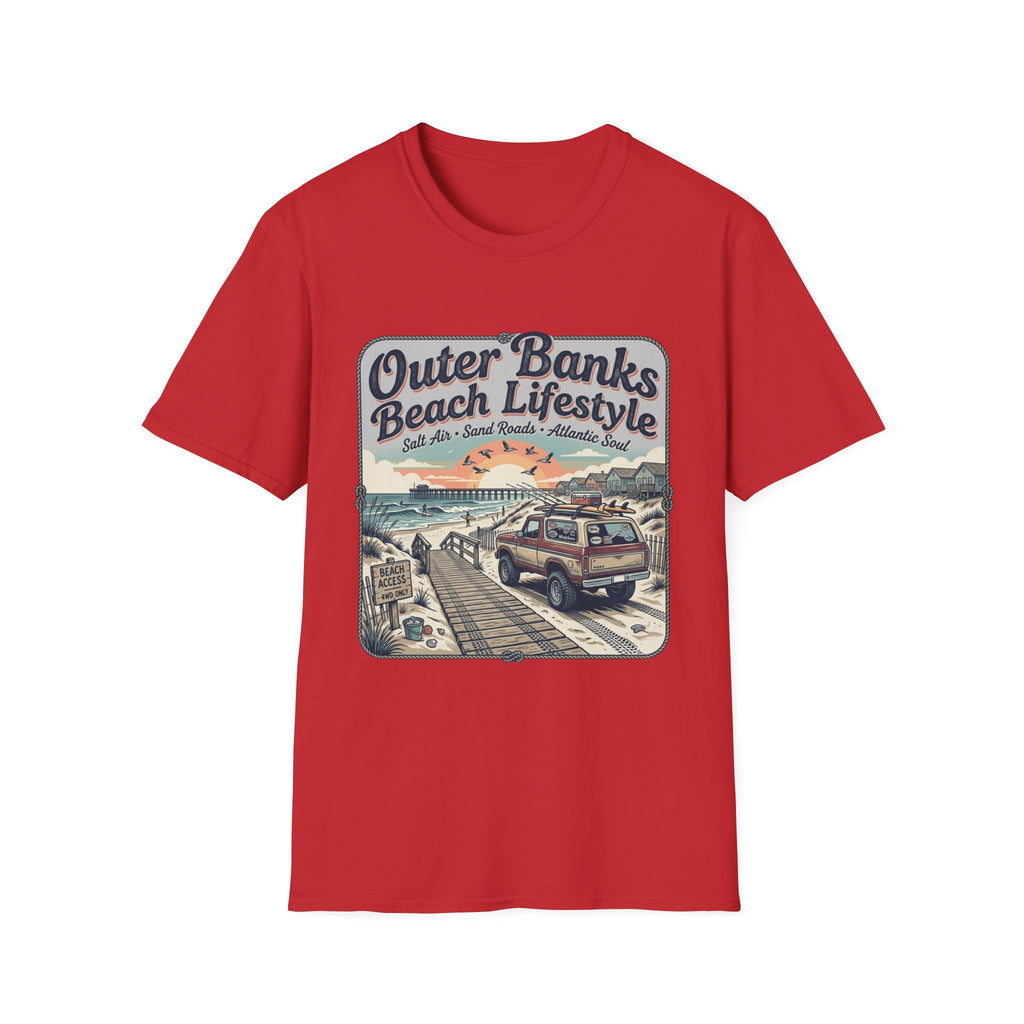 Outer Banks Beach Lifestyle T-Shirt — Vintage Coastal Surf & Sand Graphic Tee