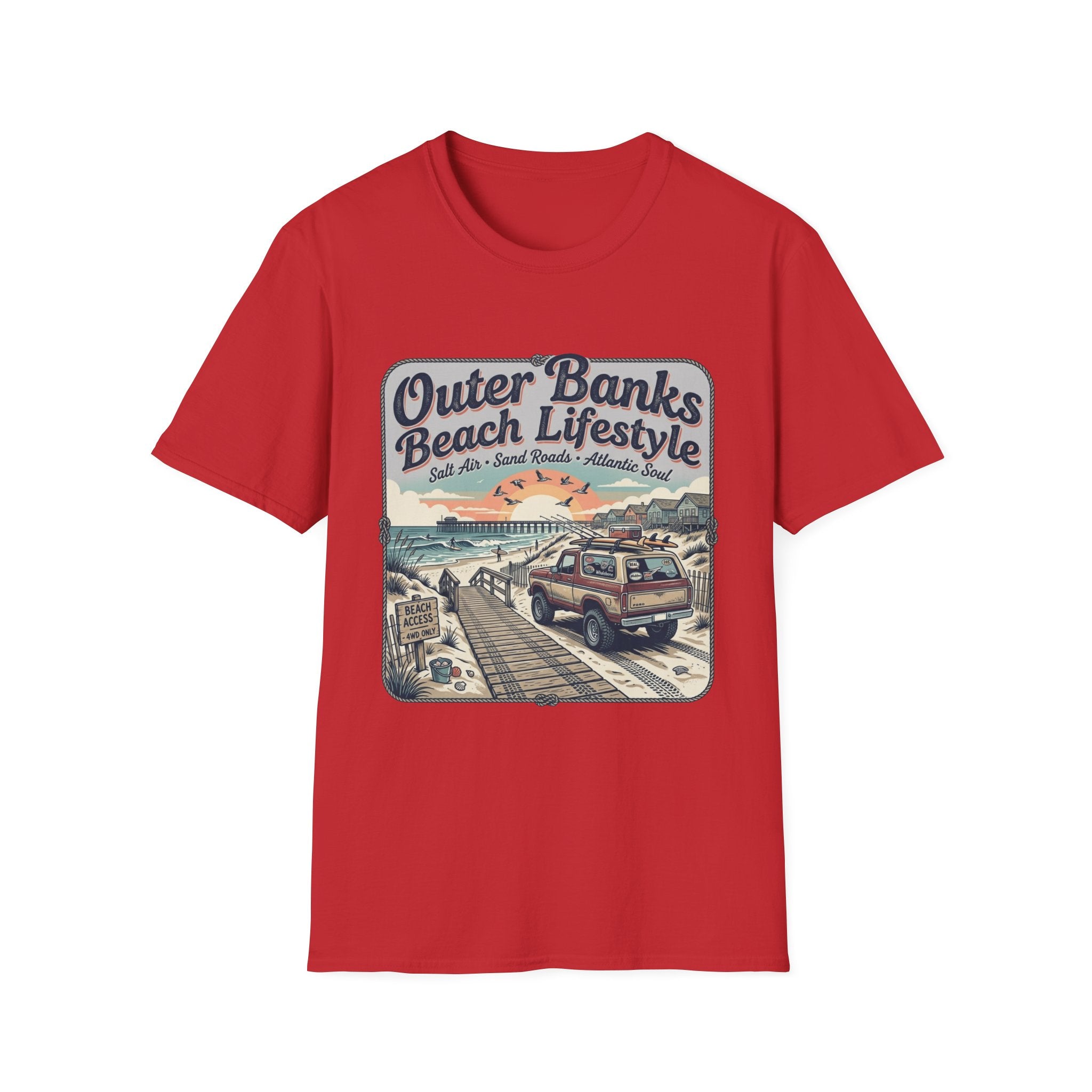 Outer Banks Beach Lifestyle T-Shirt — Vintage Coastal Surf & Sand Graphic Tee