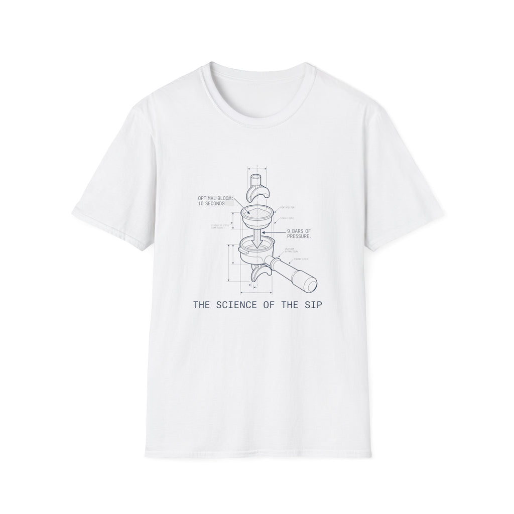 Coffee Diagram T-Shirt — "The Science of the Sip" Espresso Blueprint Tee