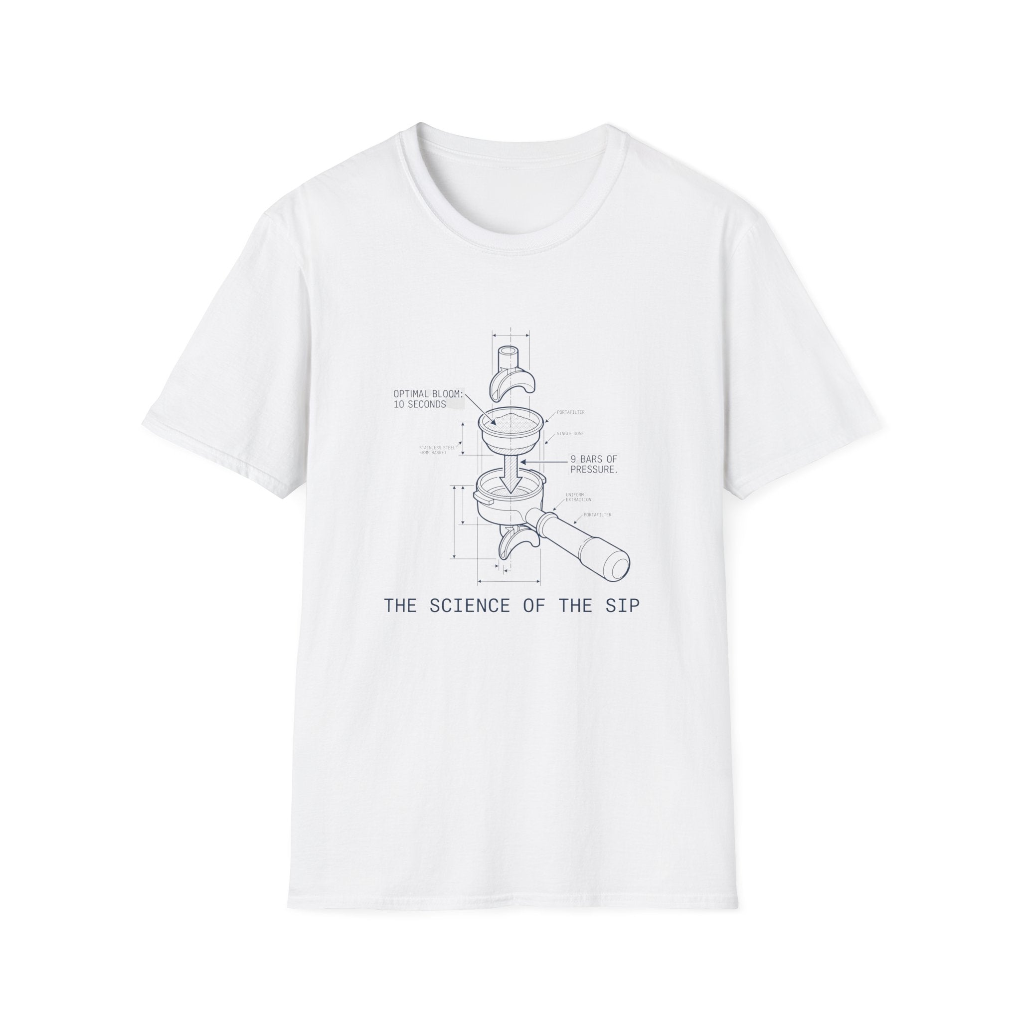 Coffee Diagram T-Shirt — "The Science of the Sip" Espresso Blueprint Tee
