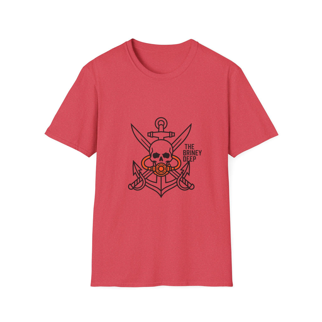 Pirate Skull Anchor T-Shirt — “The Briney Deep” Nautical Crew Tee