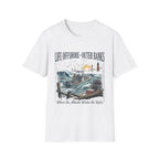 Outer Banks Life Offshore T-Shirt — Coastal Fishing Boat & Lighthouse Tee