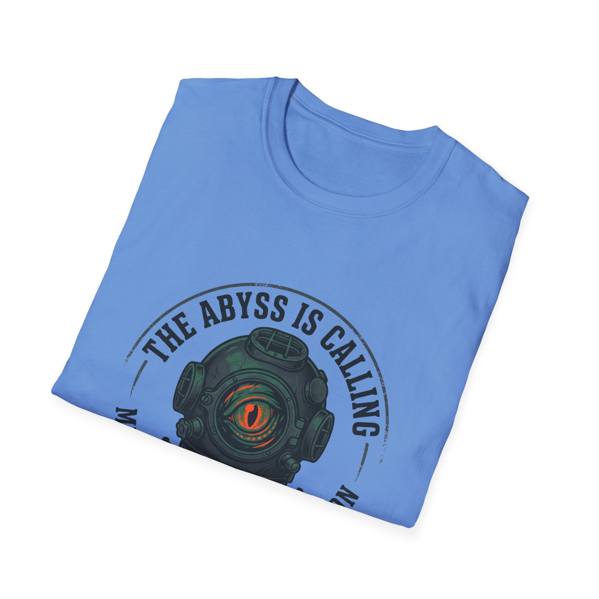 The Abyss Is Calling T-Shirt — Midnight Zone Diver Helmet Graphic Tee
