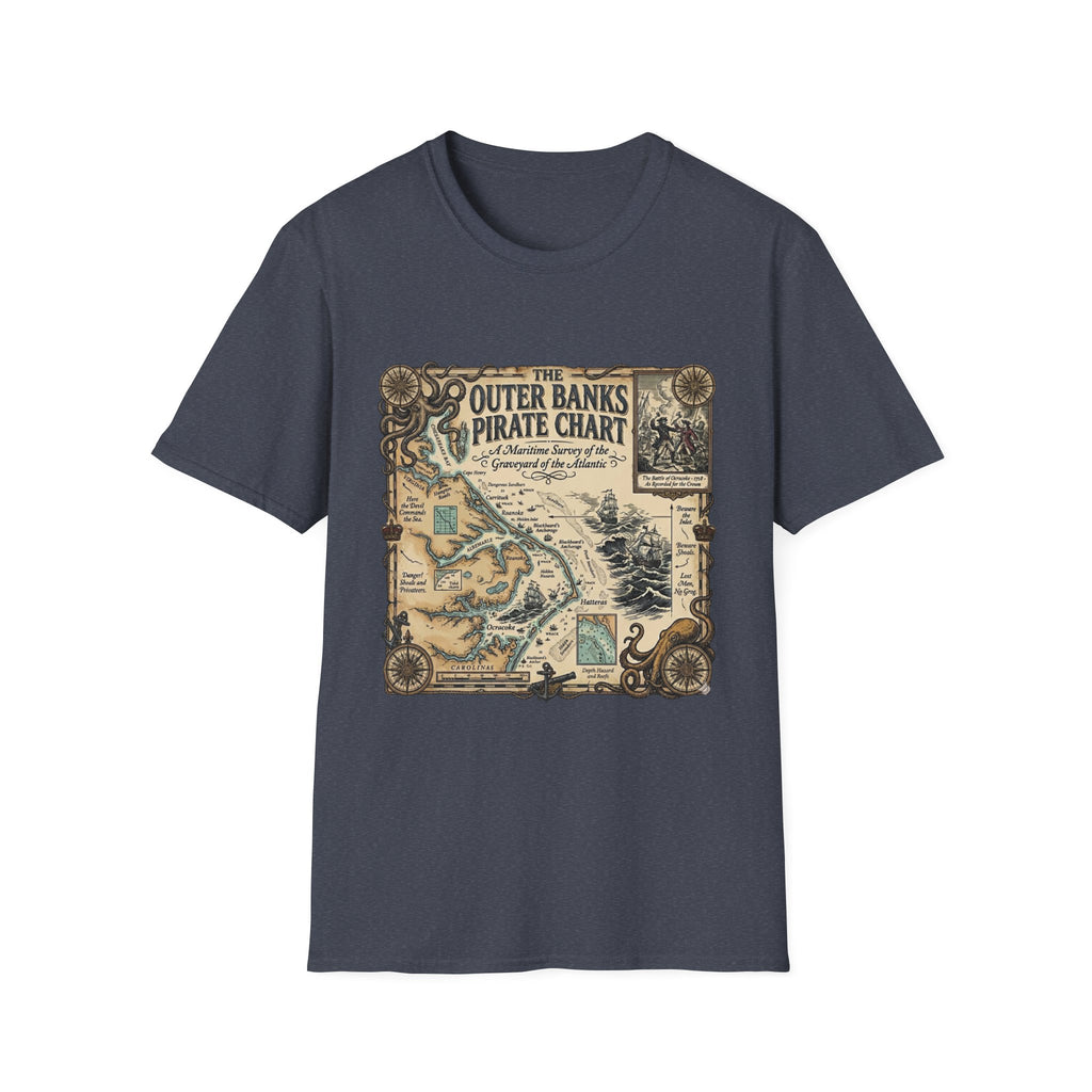 Outer Banks Pirate Map T-Shirt — Vintage Nautical Treasure Chart Tee