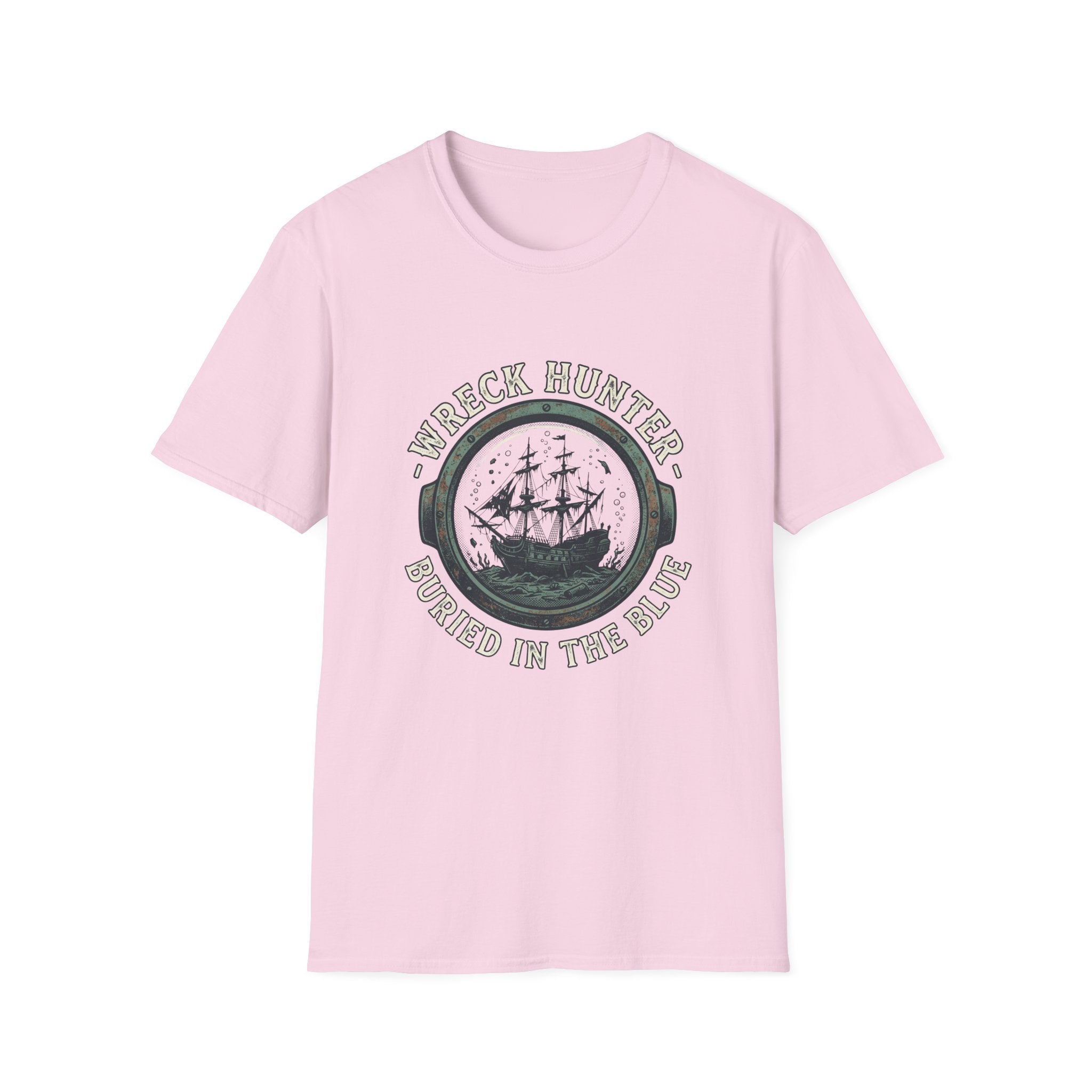 Wreck Hunter T‑Shirt — 'Buried in the Blue' Vintage Shipwreck Design