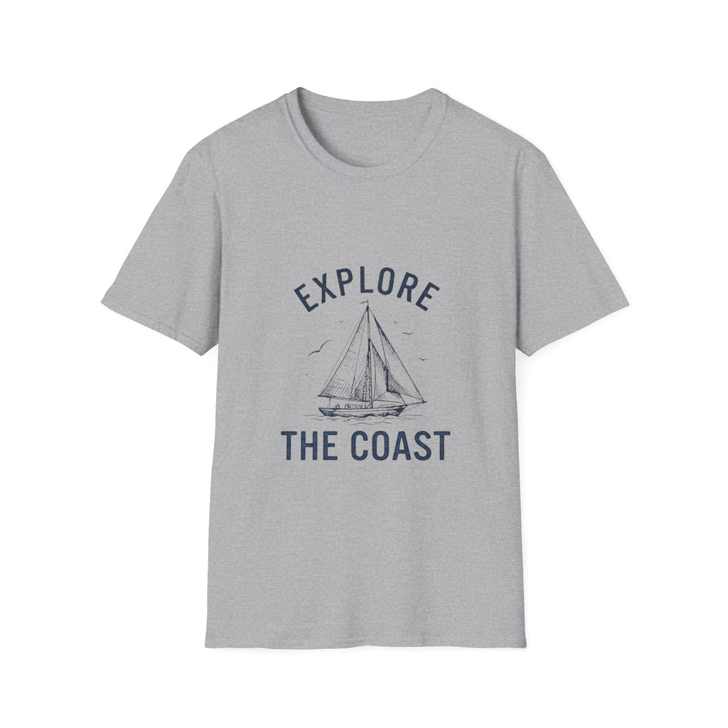 Explore The Coast Sailboat T-Shirt — Nautical Adventure Tee
