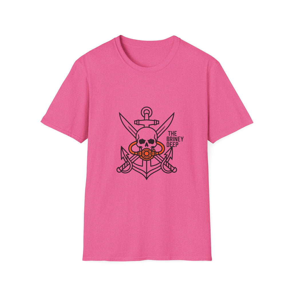 Pirate Skull Anchor T-Shirt — “The Briney Deep” Nautical Crew Tee