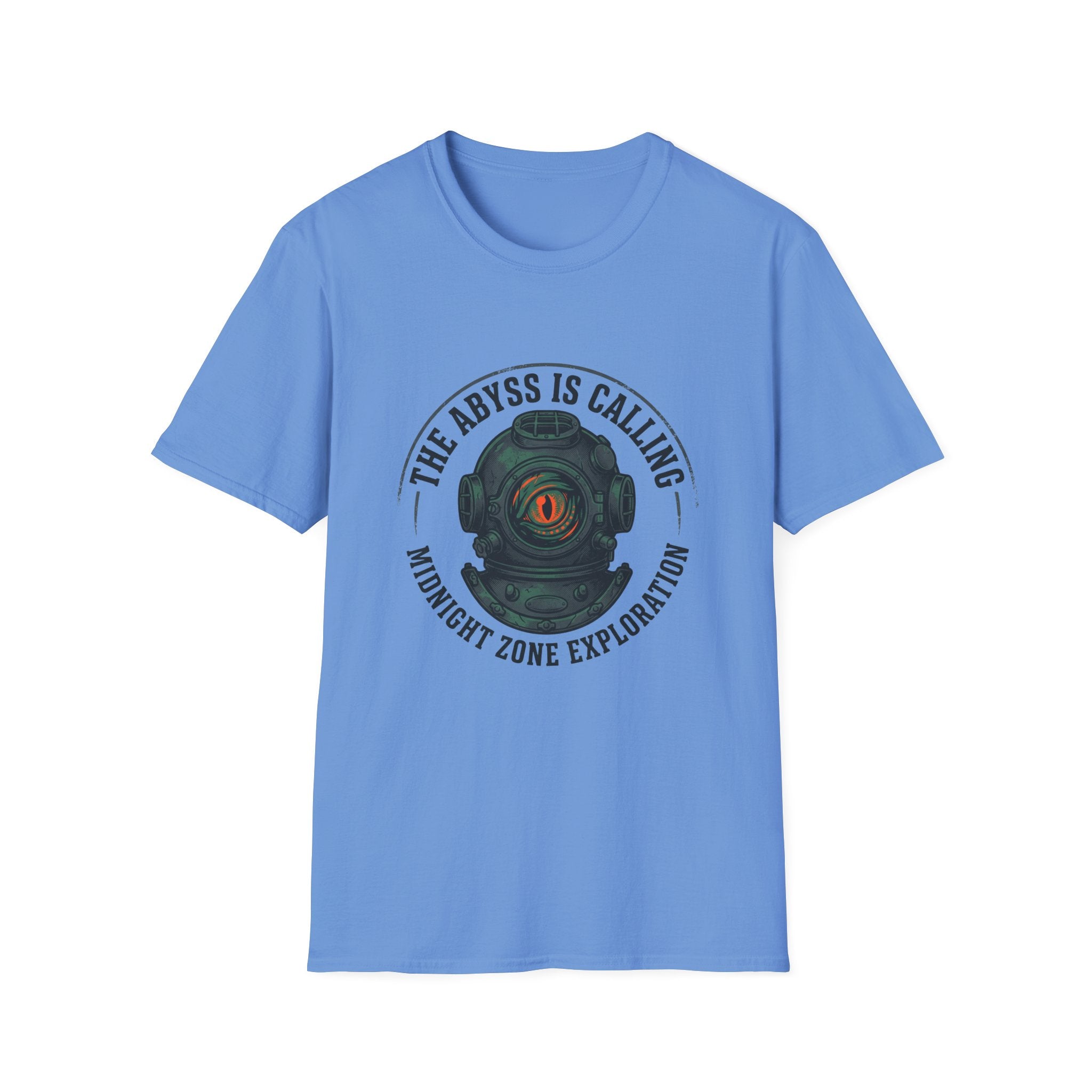 The Abyss Is Calling T-Shirt — Midnight Zone Diver Helmet Graphic Tee