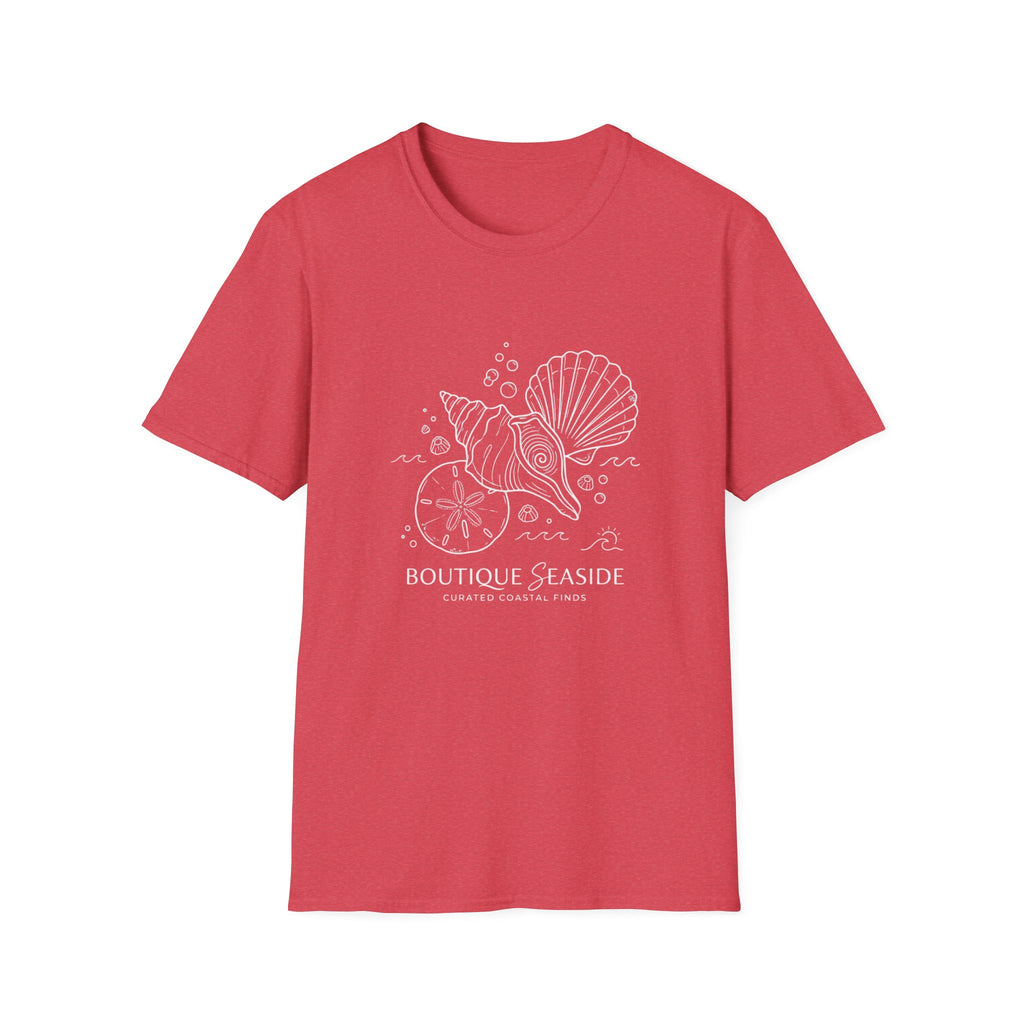 Seaside Boutique Shells T-Shirt – Minimal Coastal Graphic Tee