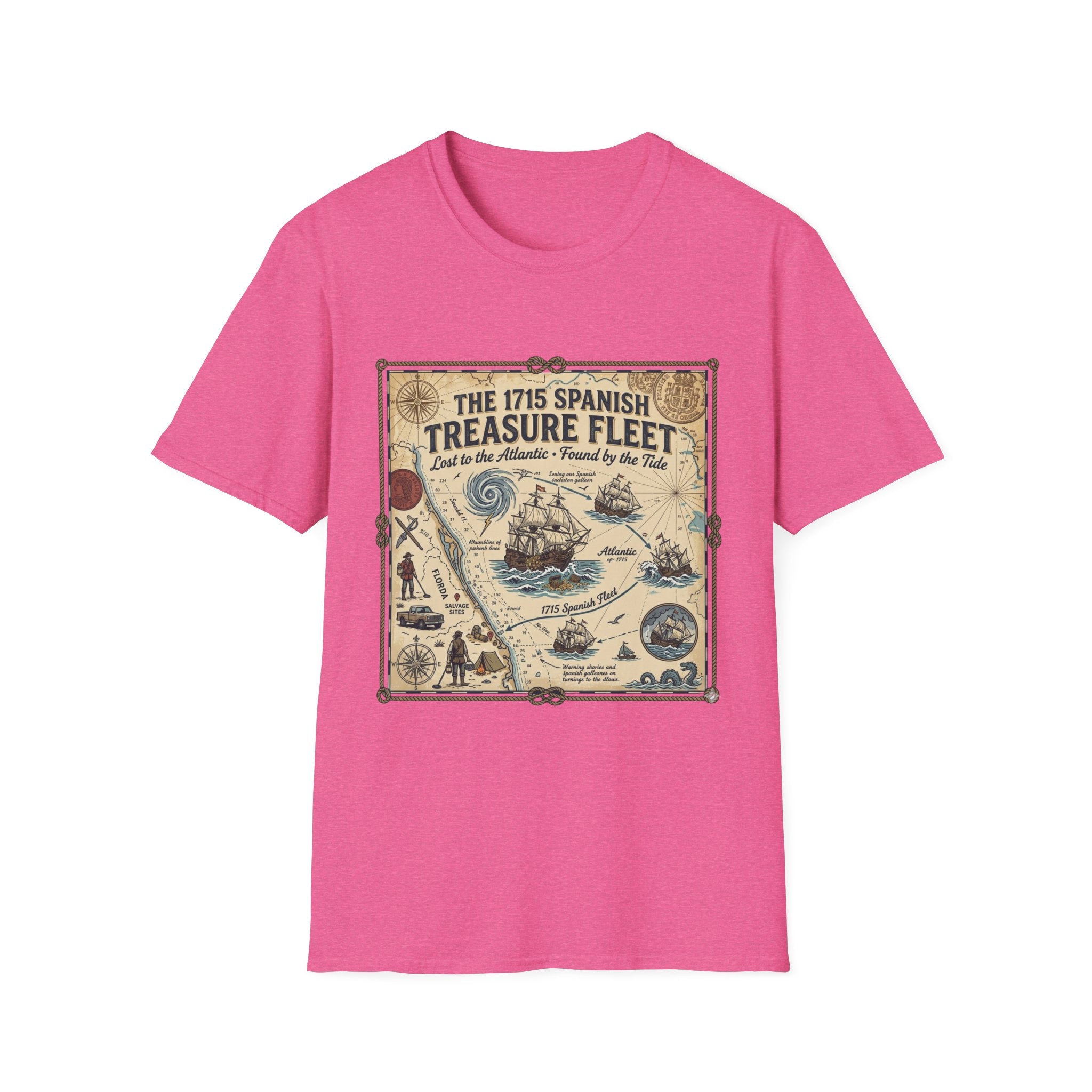 Treasure Fleet T-Shirt — 1715 Spanish Shipwreck Map Vintage Dive Tee
