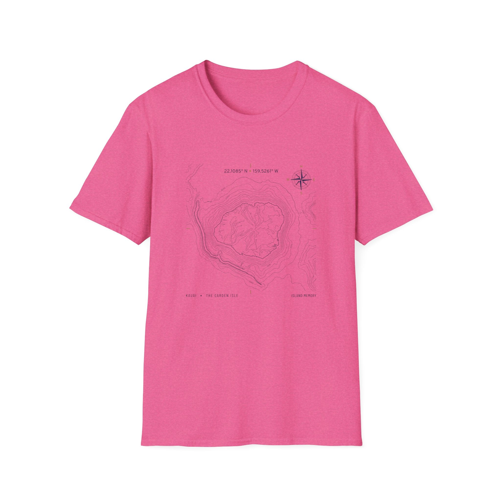 Island Map T-Shirt — Minimal Nautical Compass Tee