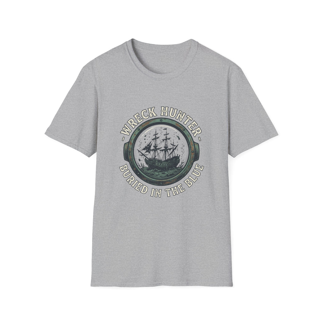 Wreck Hunter T‑Shirt — 'Buried in the Blue' Vintage Shipwreck Design