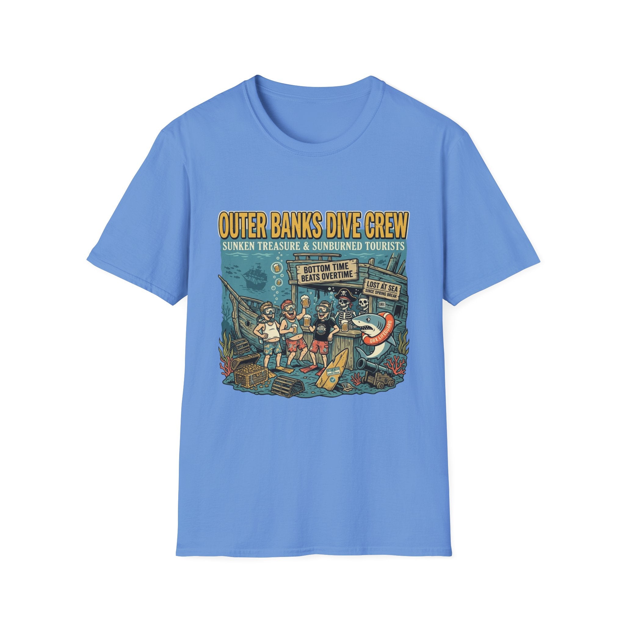 Outer Banks Dive Crew T-Shirt — Sunken Treasure & Sunburned Tourists
