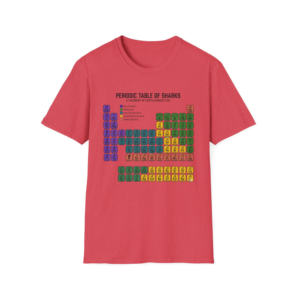 Periodic Table of Sharks T-Shirt — Graphic Shark Species Chart Tee