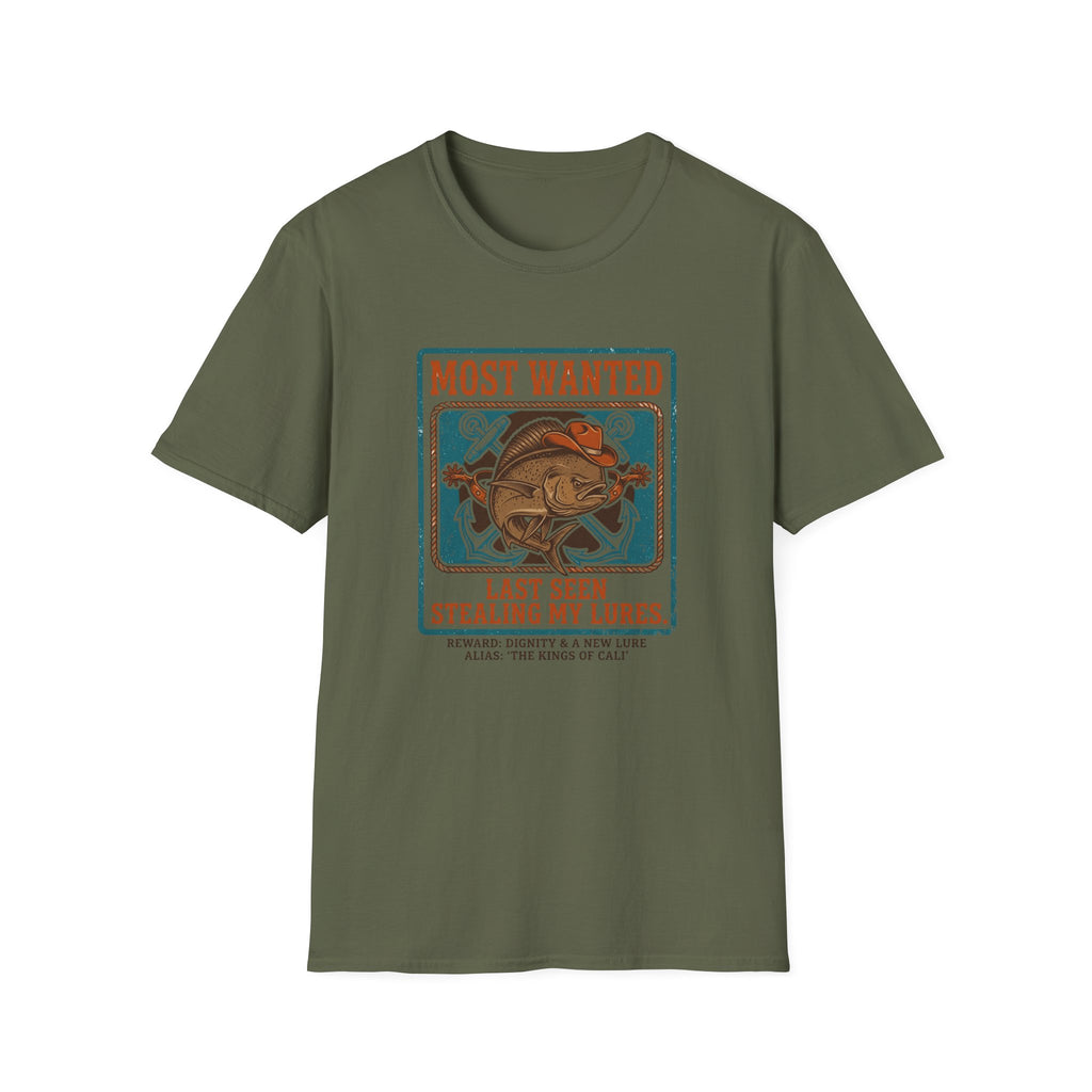Most Wanted Fishing Shirt - "Last Seen Stealing My Lures" Tee