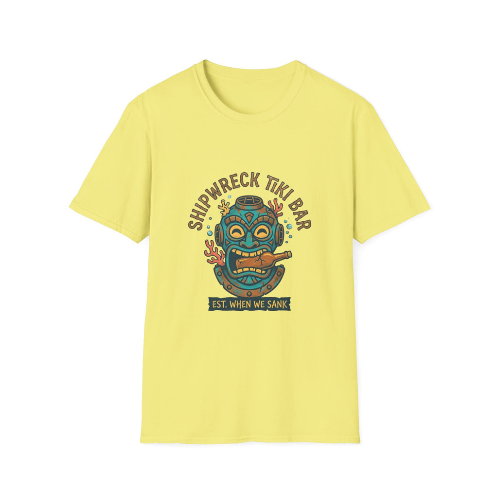 Shipwreck Tiki Bar T-Shirt — Retro Tropical 'Est. When We Sank' Graphic Tee