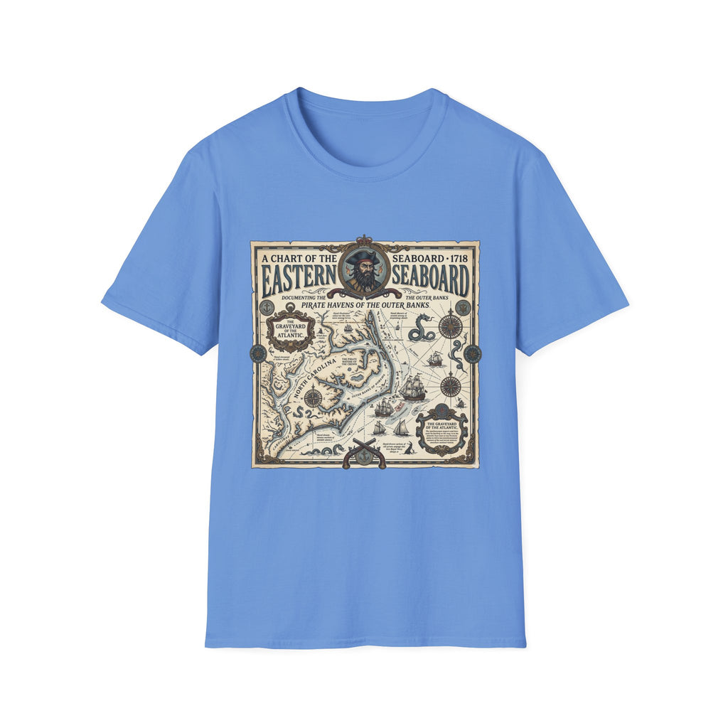 Eastern Seaboard 1718 Vintage Pirate Map T-Shirt