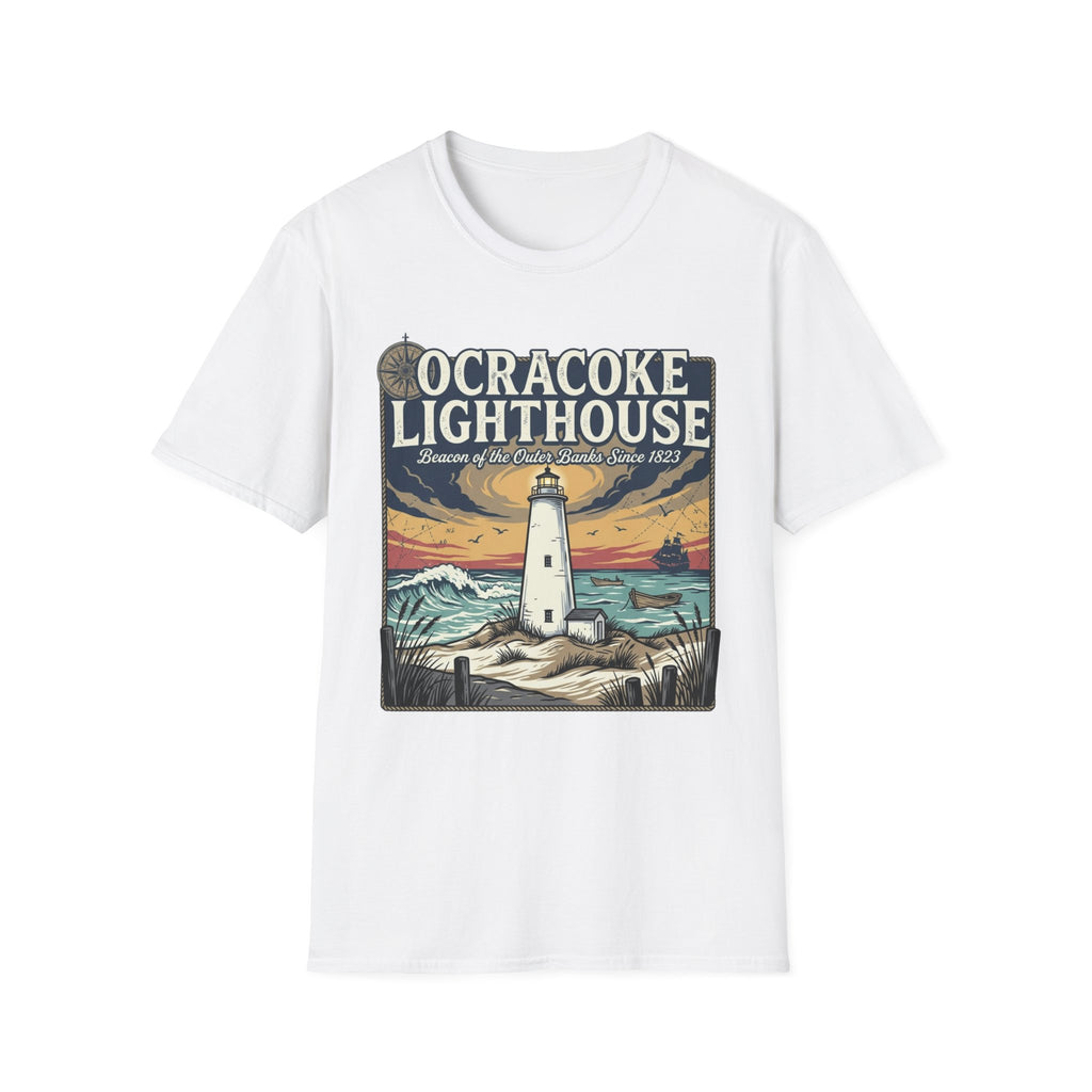 Ocracoke Lighthouse T-Shirt — Vintage Coastal Beacon Tee