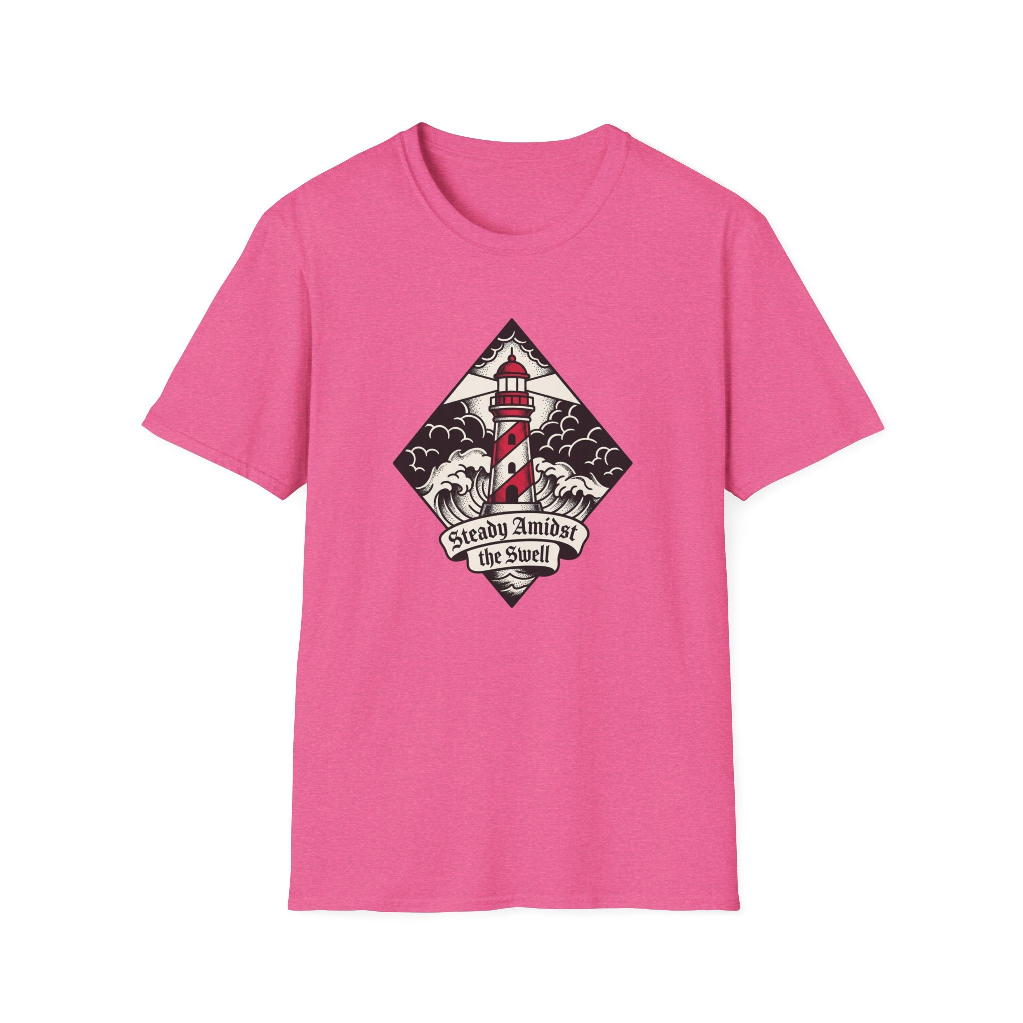 Lighthouse Graphic T-Shirt — "Steady Amidst the Swell" Nautical Tee