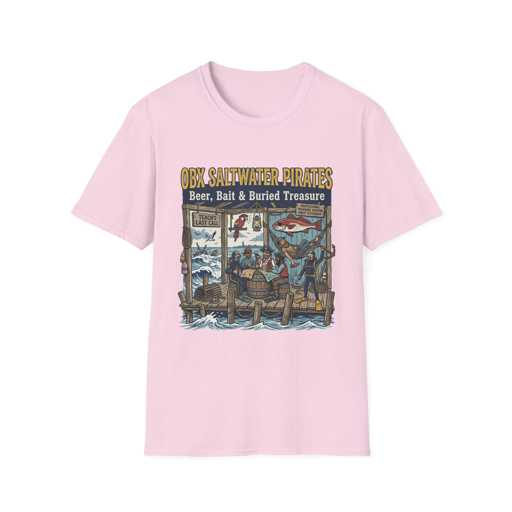 OBX Saltwater Pirates T-Shirt — "Beer, Bait & Buried Treasure" Coastal Fishing Tee