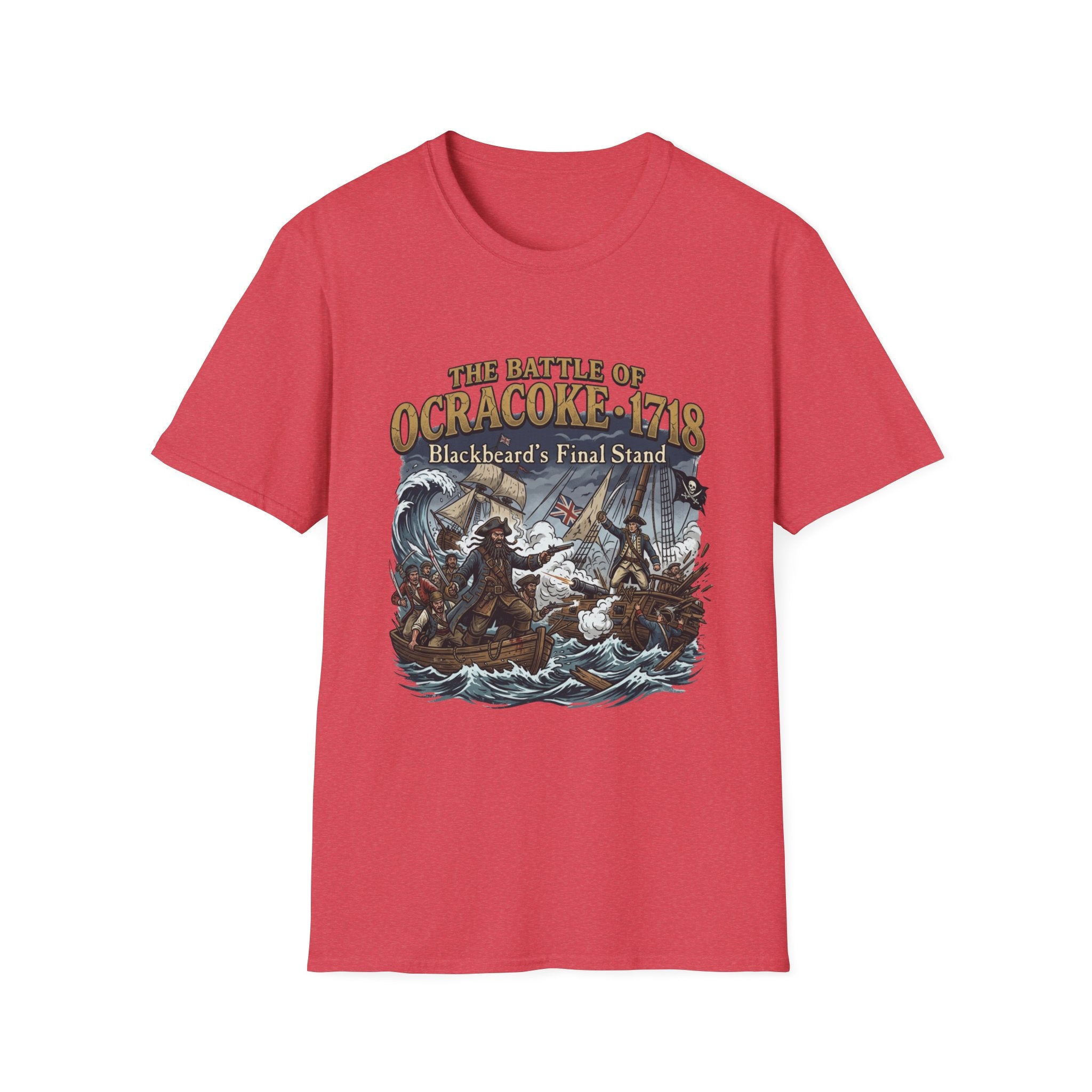 Ocracoke 1718 Battle T-Shirt — "The Battle of Ocracoke 1718: Blackbeard’s Final Stand" Pirate History Tee