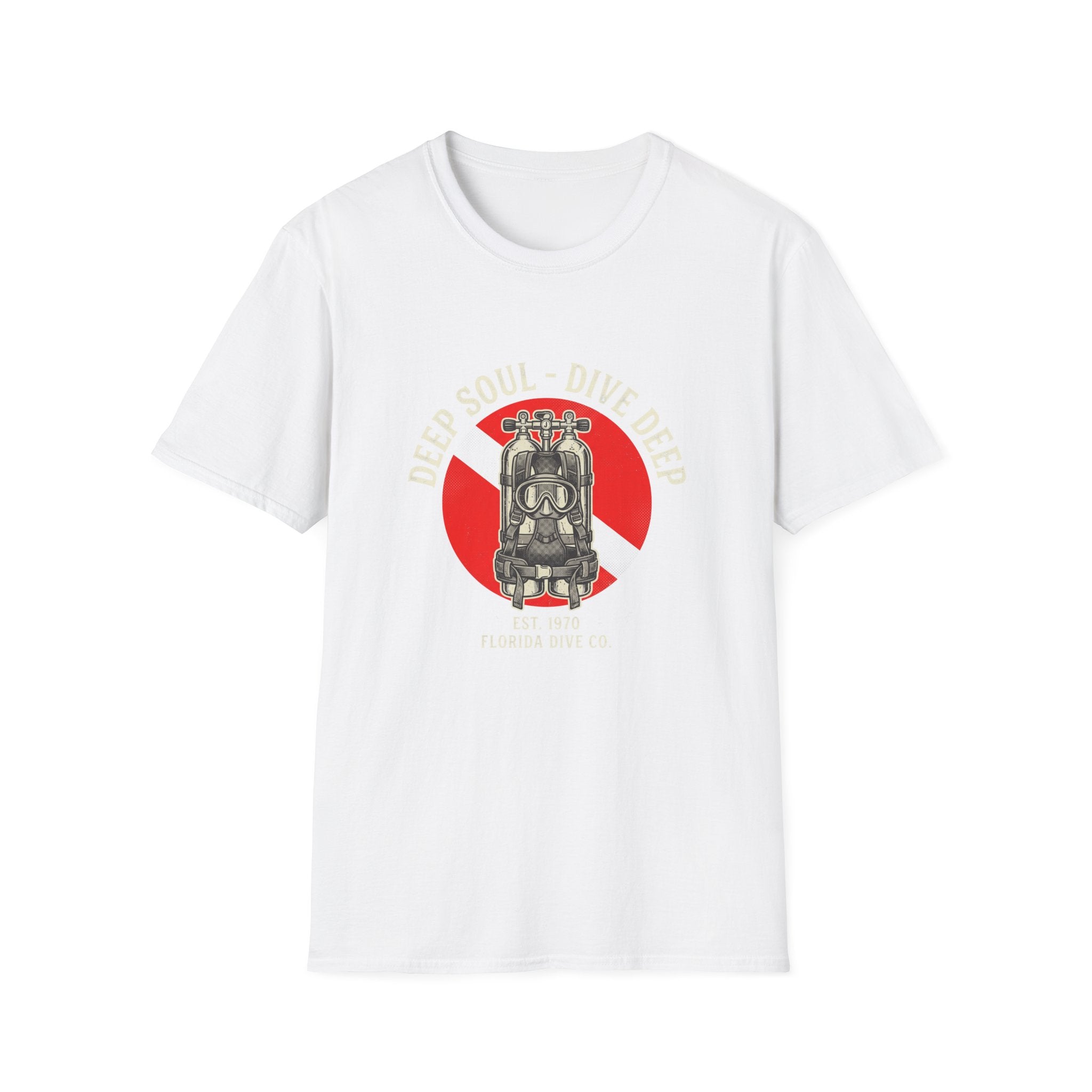 T-Shirt — Dive Flag Scuba Regulator Design (“Dive Your Soul: Dive Deep”)