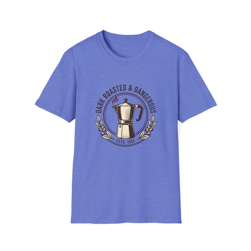 Moka Pot Tee — "Dark Roasted & Dangerous" Coffee T-Shirt