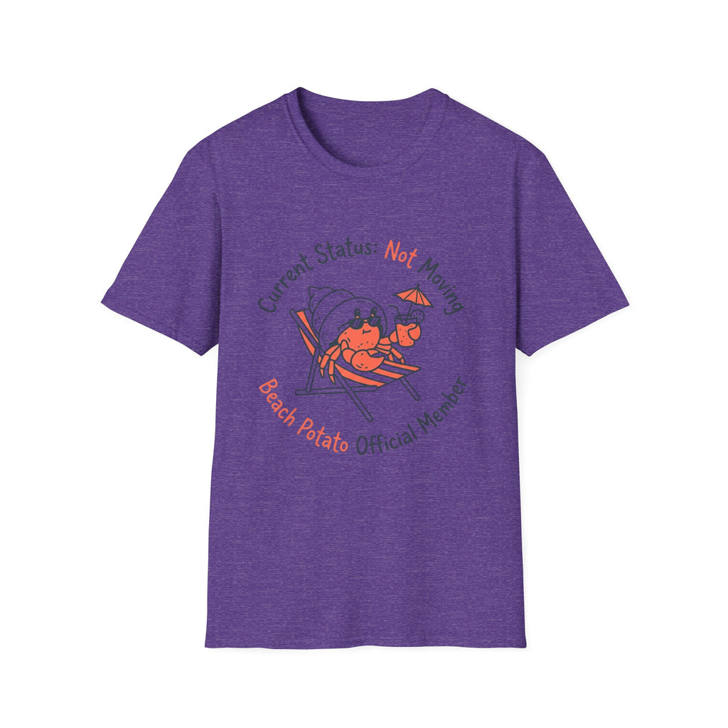 Beach Potato T-Shirt – “Current Status: Not Moving” Relaxed Summer Tee