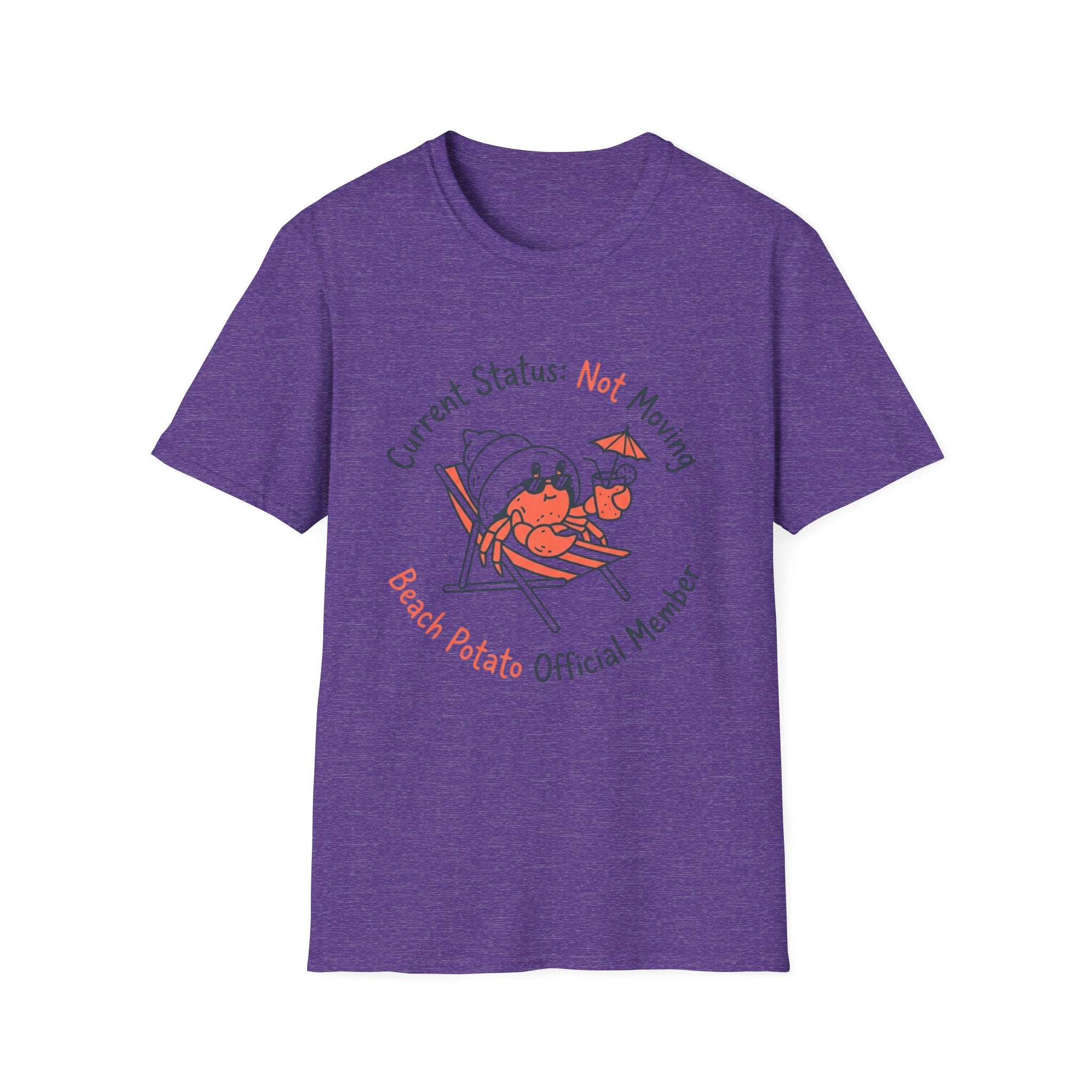 Beach Potato T-Shirt – “Current Status: Not Moving” Relaxed Summer Tee