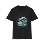 Nor'easter Survival Club T-Shirt — "OK, Vacation: Weather Permitting" Seagull & Wave Tee