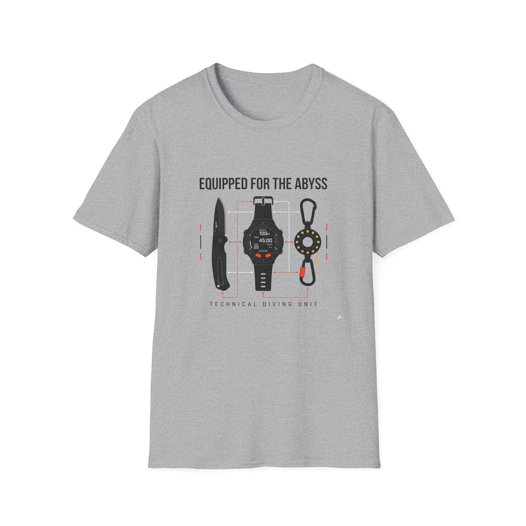 Equipped for the Abyss Scuba Gear T-Shirt — Technical Diving Tools Tee