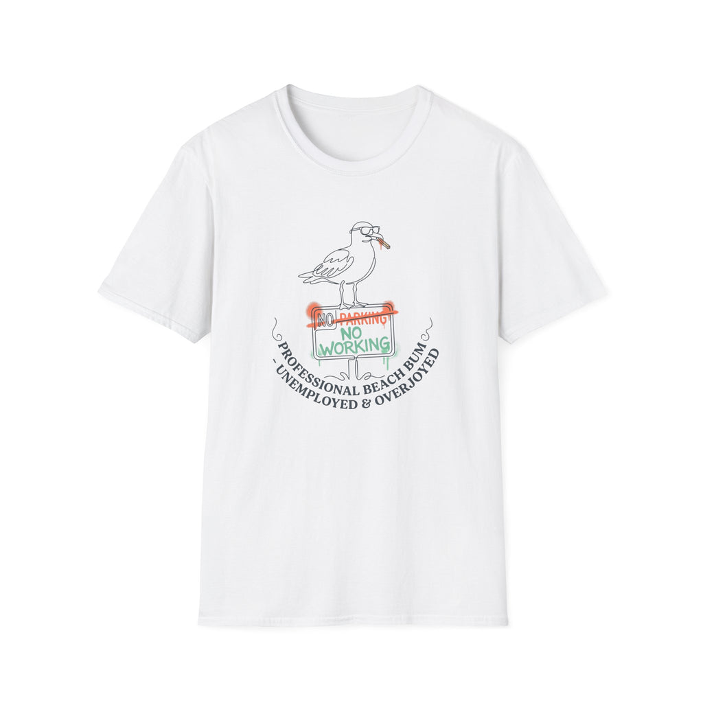 Seagull 'No Working' Beach T-Shirt — Professional Beach Bum Tee