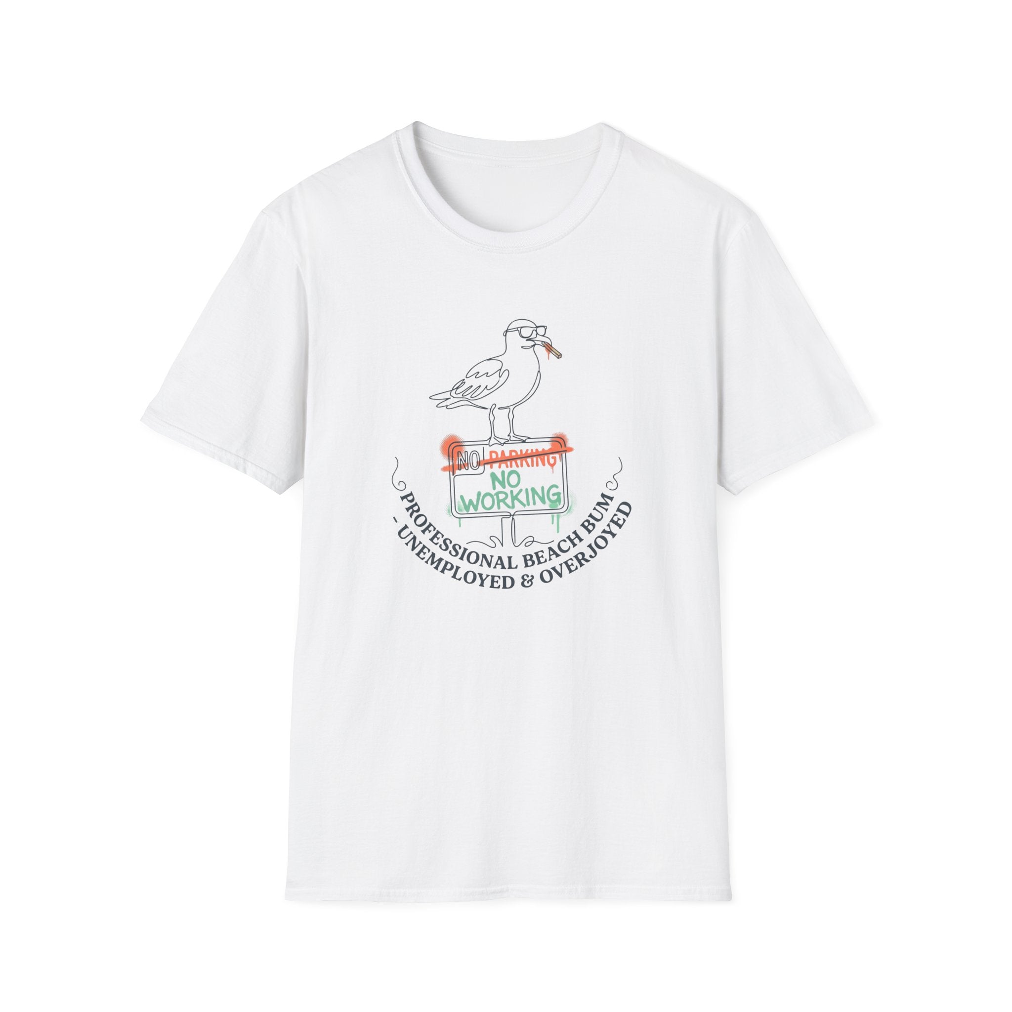 Seagull 'No Working' Beach T-Shirt — Professional Beach Bum Tee