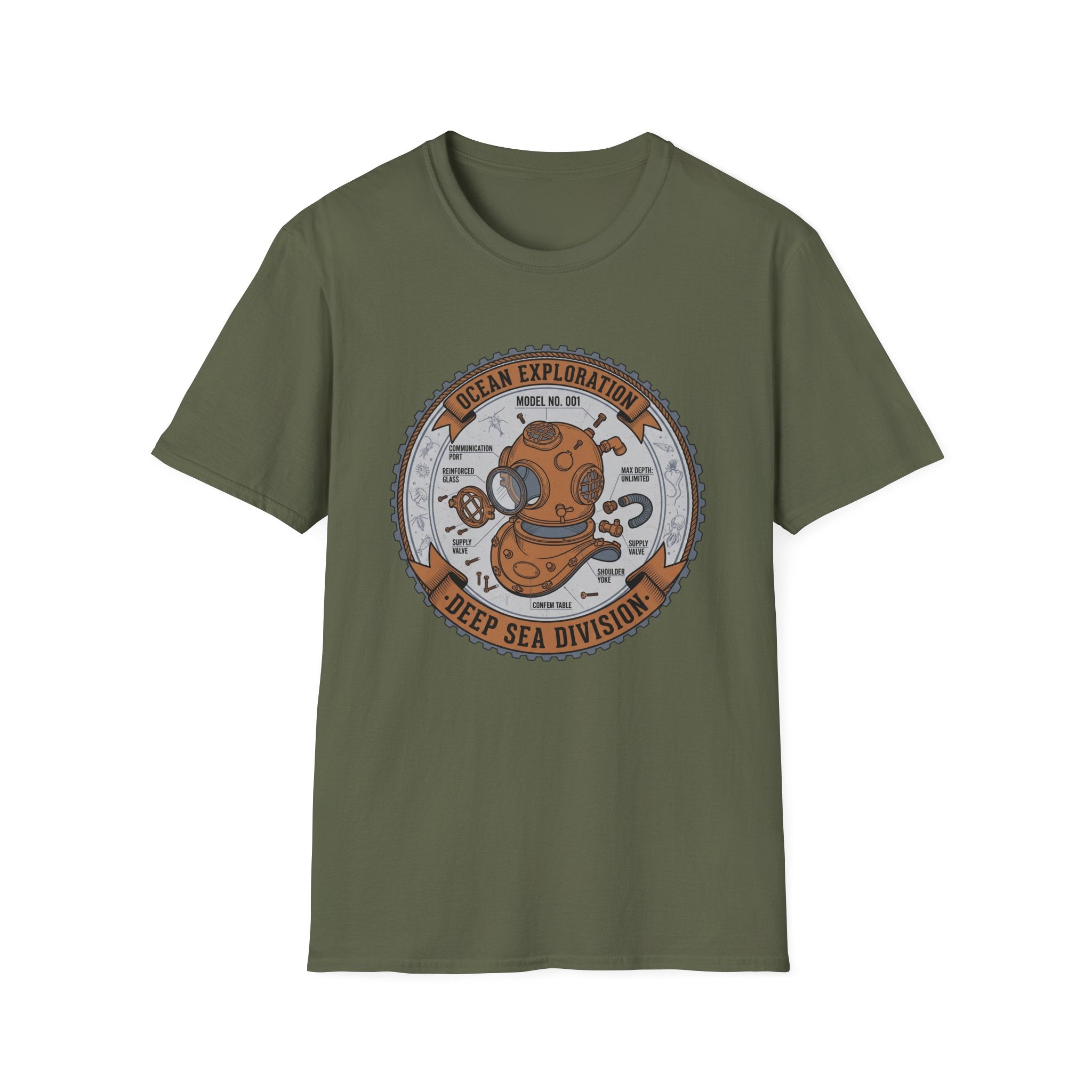 Deep Sea Division T-Shirt — Ocean Exploration Vintage Diving Helmet Tee