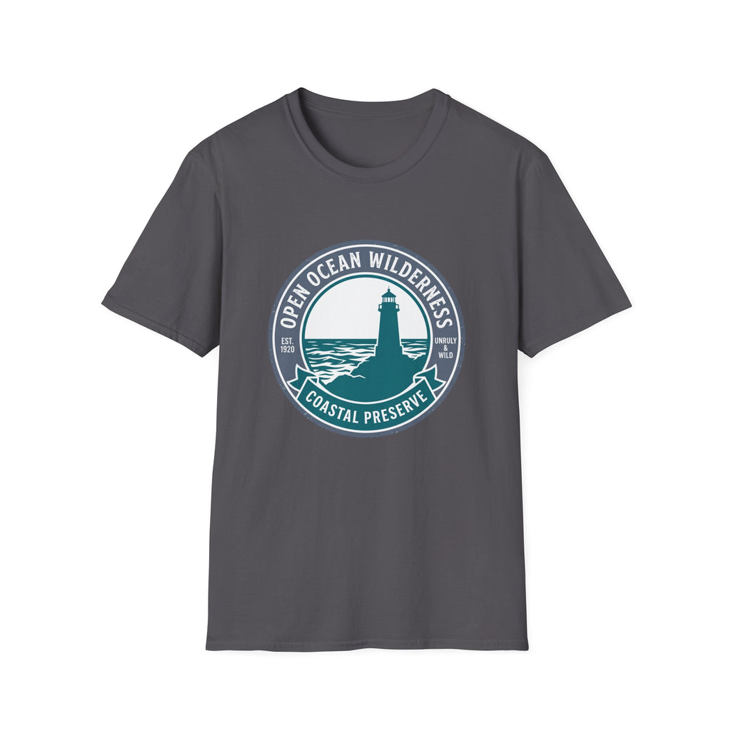 Coastal Preserve Lighthouse T-Shirt — Open Ocean Wilderness Graphic Tee