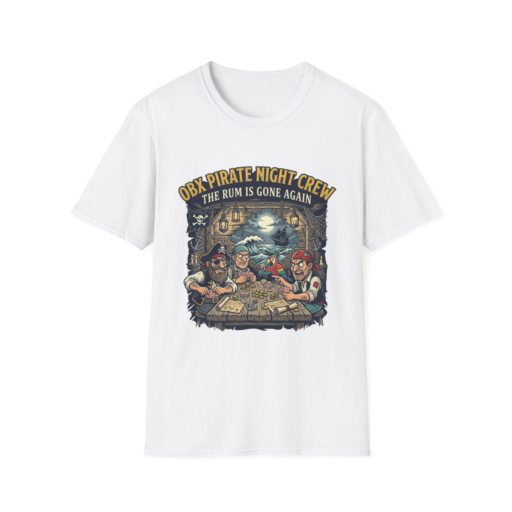 Pirate Night Crew T‑Shirt — "OBX Pirate Night Crew: The Rum Is Gone Again" Graphic Tee