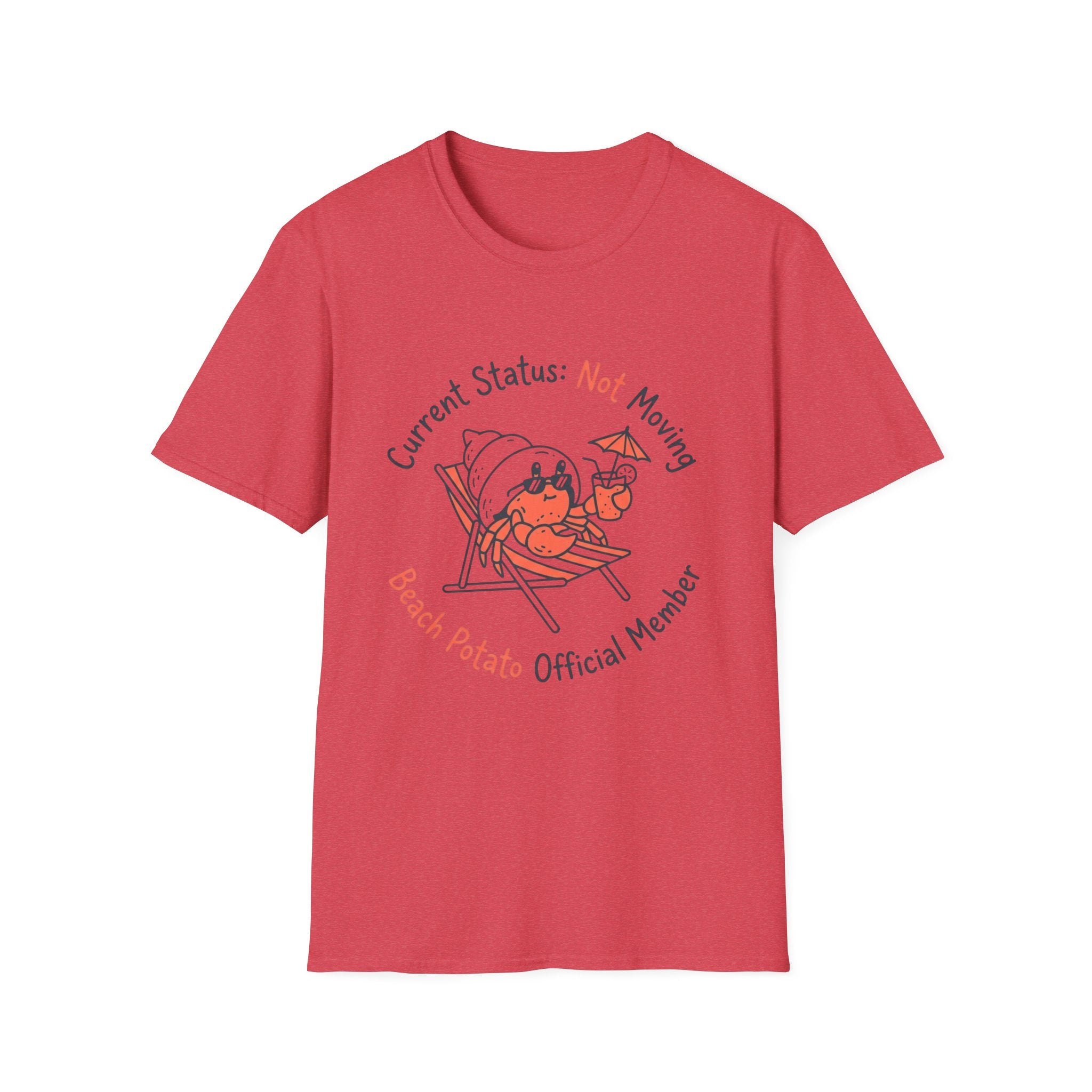 Beach Potato T-Shirt – “Current Status: Not Moving” Relaxed Summer Tee