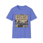Wanted! Brave Men to Hunt the Pirate Blackbeard T-Shirt — Vintage Pirate Poster Tee