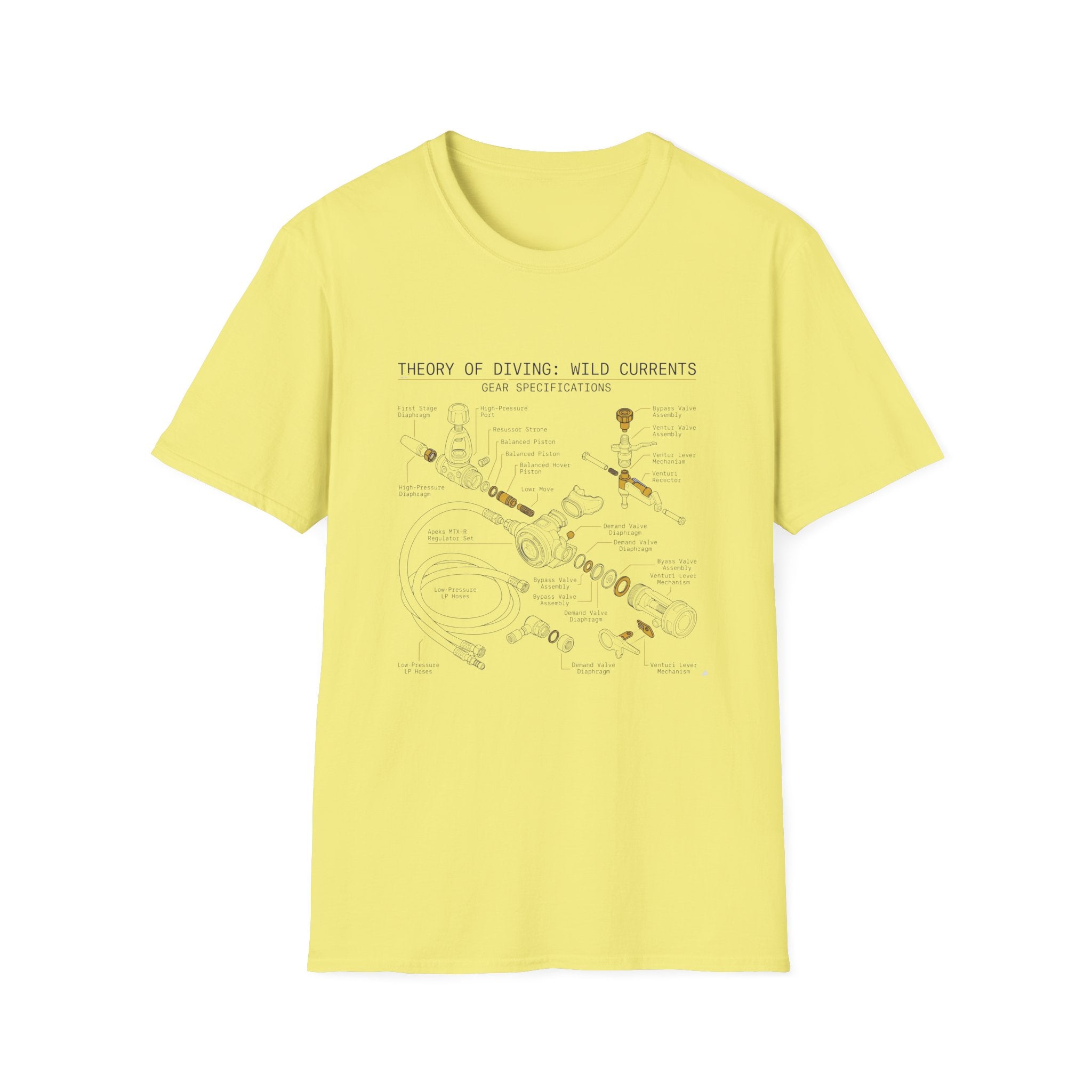 Ocean Current Map T-Shirt — 'Theory of Living with Currents' Nautical Graphic Tee