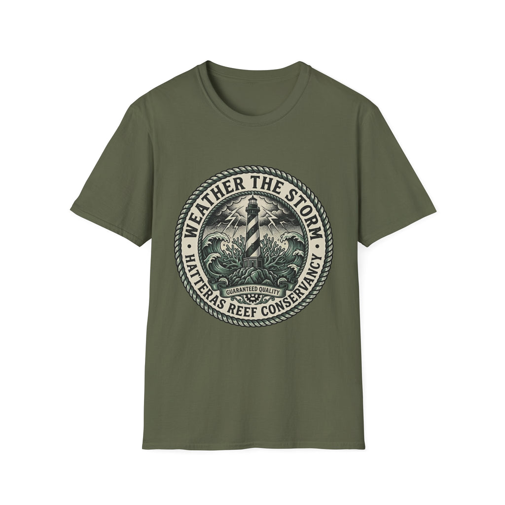 Weather the Storm Lighthouse T-Shirt — Coastal Conservation Graphic Tee