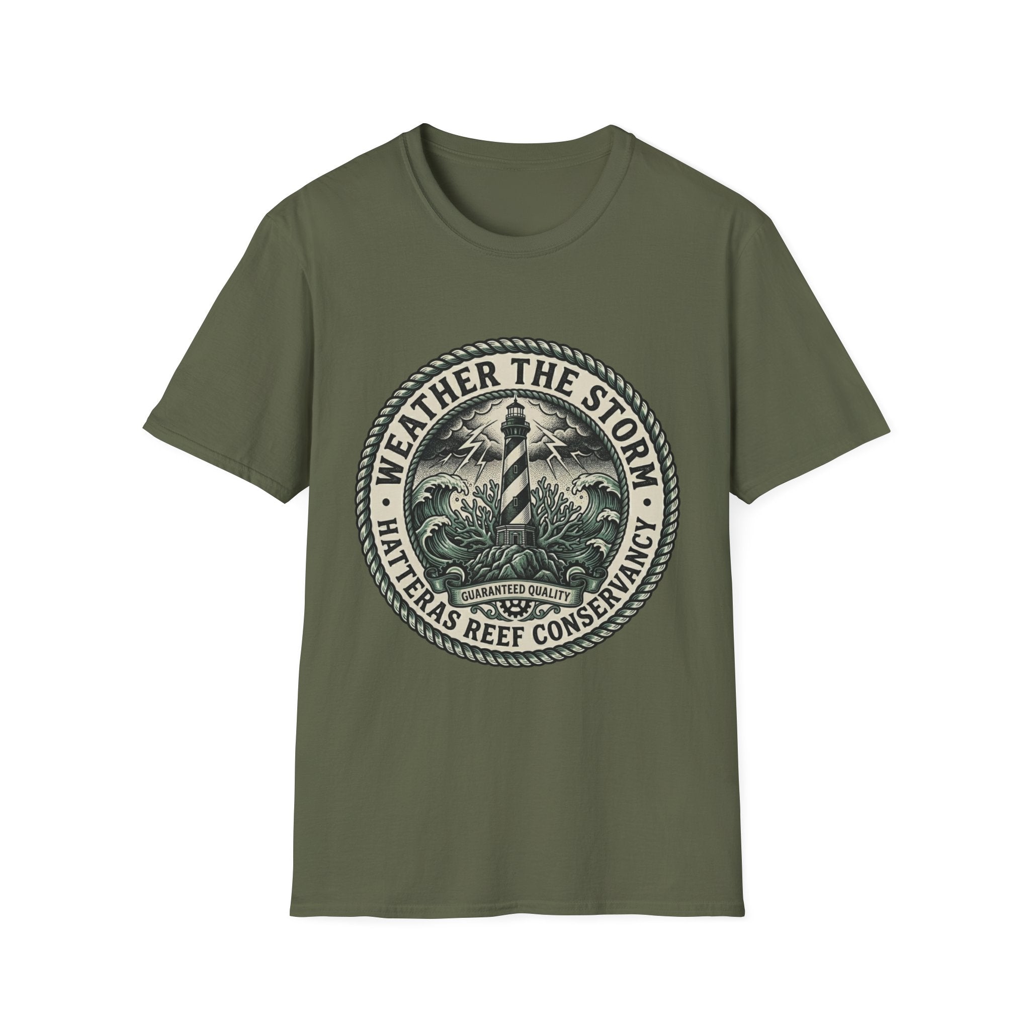 Weather the Storm Lighthouse T-Shirt — Coastal Conservation Graphic Tee